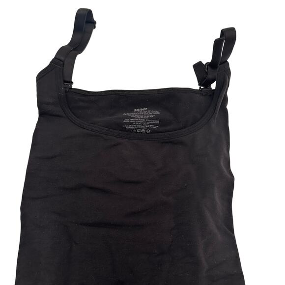 Skims Square Neck Black Onyx Mid Thigh Bodysuit Size Medium NWOT - Picture 2 of 5